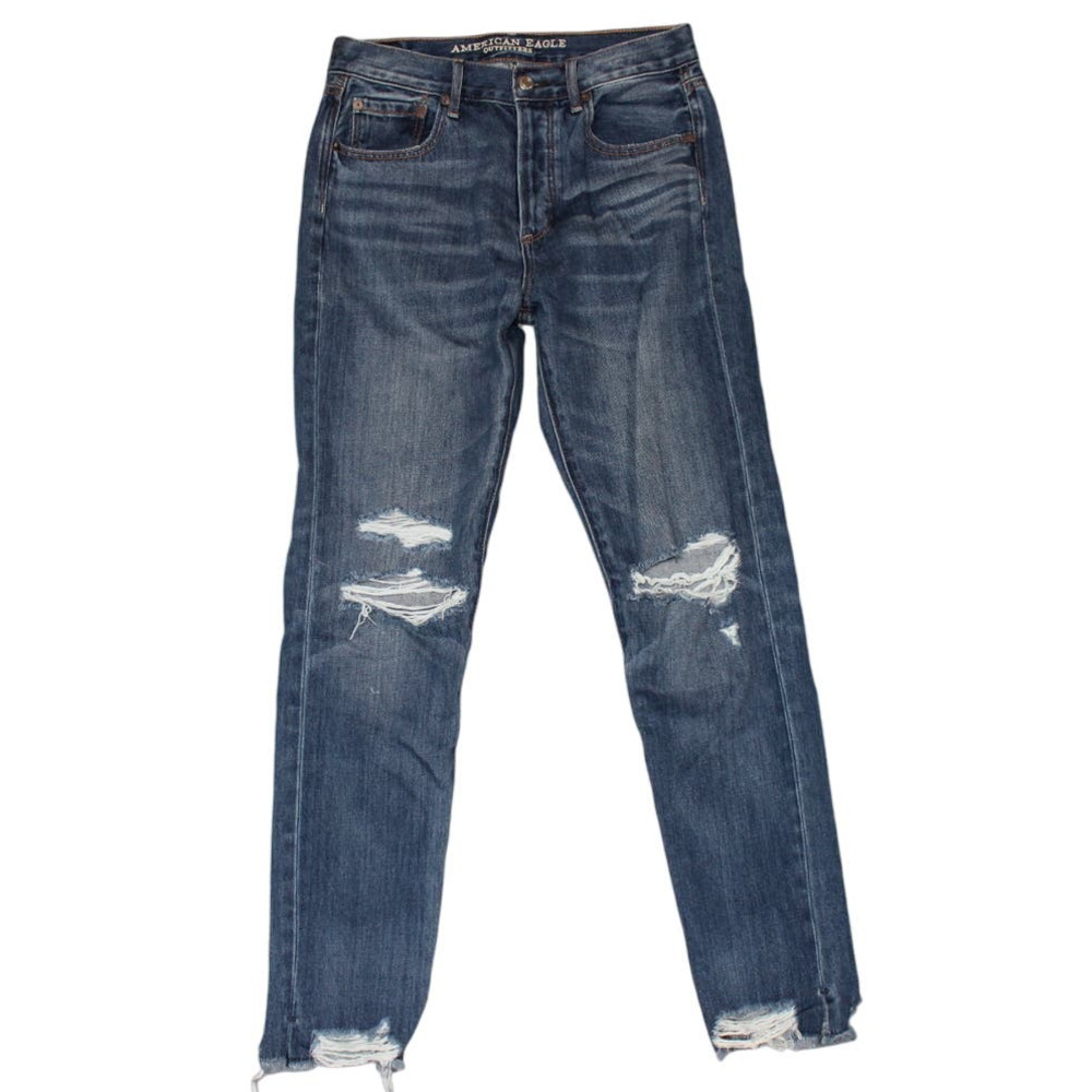 American Eagle Hi Rise Girlfriend Buttonfly Womens Size‎ 2 Regular Jeans